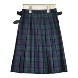 O'NEIL OF DUBLIN プリーツ ラップ キルト ブラックウォッチ ウール スカート グリーン ネイビー レディース オニールオブダブリン【中古】5-1020T∞