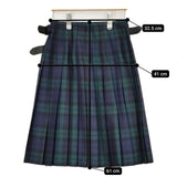O'NEIL OF DUBLIN プリーツ ラップ キルト ブラックウォッチ ウール スカート グリーン ネイビー レディース オニールオブダブリン【中古】5-1020T∞