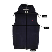 GYMPHLEX フード付き ボアベスト サイズ14 J-0855 PL ジップアップ ベスト ネイビー レディース ジムフレックス【中古】5-1014T♪