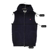 GYMPHLEX フード付き ボアベスト サイズ14 J-0855 PL ジップアップ ベスト ネイビー レディース ジムフレックス【中古】5-1014T♪