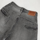 mina perhonen ra4276 always ジーンズ コットンリネン 加工 デニムパンツ グレー レディース ミナペルホネン【中古】6-0101G∞