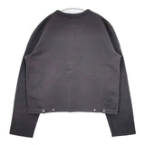 agnes b. カーディガン プレッション 裏起毛 フランス製 スナップボタン カーディガン グレー レディース アニエスベー【中古】5-1020T∞