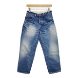 mina perhonen ma4115 always ジーンズ ダメージ加工 34 コットンリネン インディゴ デニムパンツ ブルー レディース ミナペルホネン【中古】6-0101G∞