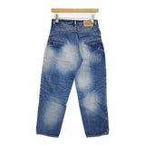 mina perhonen ma4115 always ジーンズ ダメージ加工 34 コットンリネン インディゴ デニムパンツ ブルー レディース ミナペルホネン【中古】6-0101G∞