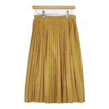 TOMORROWLAND フェイクスエード プリーツスカート 定価15840円 ロングスカート マスタード レディース トゥモローランド【中古】5-1020T∞