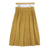 TOMORROWLAND フェイクスエード プリーツスカート 定価15840円 ロングスカート マスタード レディース トゥモローランド【中古】5-1020T∞