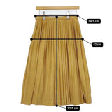 TOMORROWLAND フェイクスエード プリーツスカート 定価15840円 ロングスカート マスタード レディース トゥモローランド【中古】5-1020T∞