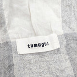 tumugu 異素材パッチワーク マフラー ストール グレー ホワイト レディース ツムグ【中古】5-1001T◎