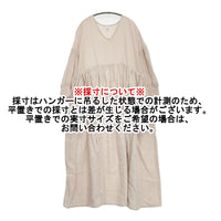 UNIVERSAL TISSU トリプルワッシャーリネン Vネックワンピース 定価25850円 スモーキーピンク レディース ユニバーサルティシュ【中古】5-0908M♪