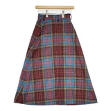PINK HOUSE ウール チェック ロングスカート ブルー レッド レディース ピンクハウス【中古】5-1020T∞