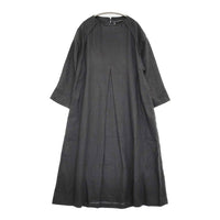 FRANCJOUR KEYCO LISA ボートネックワンピース ノワール リネン100％ ベルト付き ワンピース ブラック レディース フランジュール【中古】5-0908M♪