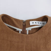 KEYCO 遠州織物 ノースリーブトップス 11816 サイズ38 リネン ブラウス シャツ ブラウン レディース キーコ【中古】5-0908S♪