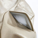 REN 未使用 ワンショルダー メタリック ピッグスキン 豚革 ショルダーバッグ ゴールド レディース レン【中古】6-0101G∞