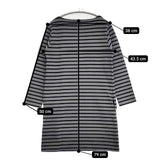 ORCIVAL RC-6818 ボーダー チュニック コットン ワンピース グレー ブラック レディース オーシバル/オーチバル【中古】6-0101M∞