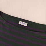 ORCIVAL RC-6819 ボーダー コットン チュニック ワンピース グリーン パープル レディース オーシバル/オーチバル【中古】6-0101M∞