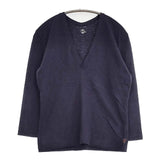 45R/45rpm Vネック コットン 長袖Ｔシャツ カットソー ロンＴ ネイビー レディース フォーティーファイブアールピーエム【中古】6-0101M∞