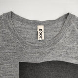 Ebonyivory ウール混 フロントポケット ニットチュニック ワンピース グレー レディース エボニーアイボリー【中古】5-1020T∞