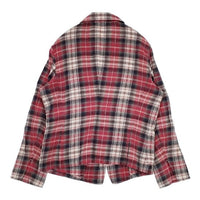 【美品】45R/45rpm インドネルチェック ガウンジャケット/M 45R/45rpm インドネルチェックシャツジャケット 定価22000円