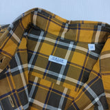 ORIAN チェック コットン イタリア製 長袖シャツ オレンジ グレー レディース オリアン【中古】6-0101M∞