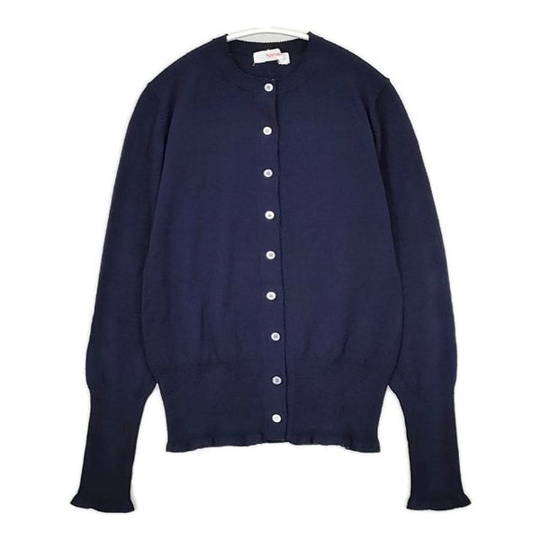 homspun 132-7585 ウール カーディガン ネイビー レディース ホームスパン【中古】5-1020T∞