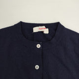 homspun 132-7585 ウール カーディガン ネイビー レディース ホームスパン【中古】5-1020T∞