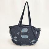 mina perhonen ss9980 meow bag plover ミャオバッグ大 刺繍 ショルダーバッグ ネイビー レディース ミナペルホネン【中古】6-0101G∞