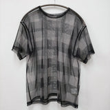 Y's チュール レイヤードカットソー メッシュ サイズ2 YY-T10-673 半袖Ｔシャツ カットソー 24SS グレー ブラック レディース ワイズ/Yohji【中古】6-0324S♪
