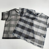 Y's チュール レイヤードカットソー メッシュ サイズ2 YY-T10-673 半袖Ｔシャツ カットソー 24SS グレー ブラック レディース ワイズ/Yohji【中古】6-0324S♪