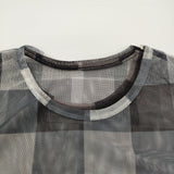Y's チュール レイヤードカットソー メッシュ サイズ2 YY-T10-673 半袖Ｔシャツ カットソー 24SS グレー ブラック レディース ワイズ/Yohji【中古】6-0324S♪