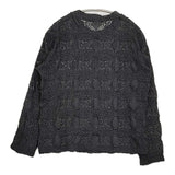 mizuiro-ind シアーパターンニッティングクルーネックロングTシャツ 定価10780円 24AW ブラック レディース ミズイロインド【中古】5-0908M♪