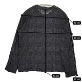 mizuiro-ind シアーパターンニッティングクルーネックロングTシャツ 定価10780円 24AW ブラック レディース ミズイロインド【中古】5-0908M♪