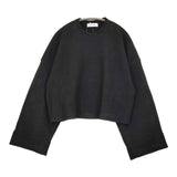 sacra ウーレンコットンプルオーバートップス 定価27500円 サイズ38 カットソー ブラック レディース サクラ【中古】5-1014T♪