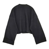 sacra ウーレンコットンプルオーバートップス 定価27500円 サイズ38 カットソー ブラック レディース サクラ【中古】5-1014T♪
