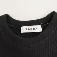 sacra ウーレンコットンプルオーバートップス 定価27500円 サイズ38 カットソー ブラック レディース サクラ【中古】5-1014T♪