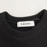 sacra ウーレンコットンプルオーバートップス 定価27500円 サイズ38 カットソー ブラック レディース サクラ【中古】5-1014T♪
