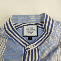J.PRESS YORK STREET マルチストライプバンドカラーシャツ サイズM ユニセックス 定価11000円 ライトブルー ジェイプレス【中古】5-0908S♪