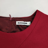 JIL SANDER 切替 フレア ウールドレス イタリア製 ワンピース レッド レディース ジルサンダー【中古】5-1020T∞