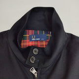 FRED PERRY ハリントンマックウインターコート F2475 裏生地チェック コート ネイビー メンズ フレッドペリー【中古】5-1027T∞