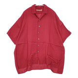 suzuki takayuki over shirt レーヨンシルク 定価36300円 日本製 半袖シャツ レッド タグ表記：dawn red レディース スズキタカユキ【中古】6-0410S△