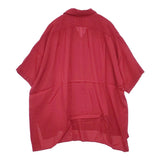 suzuki takayuki over shirt レーヨンシルク 定価36300円 日本製 半袖シャツ レッド タグ表記：dawn red レディース スズキタカユキ【中古】6-0410S△