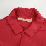 suzuki takayuki over shirt レーヨンシルク 定価36300円 日本製 半袖シャツ レッド タグ表記：dawn red レディース スズキタカユキ【中古】6-0410S△