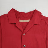 suzuki takayuki over shirt レーヨンシルク 定価36300円 日本製 半袖シャツ レッド タグ表記：dawn red レディース スズキタカユキ【中古】6-0410S△