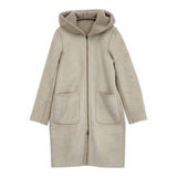 marble sud フェイクムートン マウンテンリバーシブルコート 067F042165 ボア コート グレージュ レディース マーブルシュッド【中古】5-1115A♪