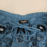 marble sud 花刺繍 フラワー ギャザー スカート ブルー ブラック レディース マーブルシュッド【中古】5-1103M♪