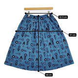 marble sud 花刺繍 フラワー ギャザー スカート ブルー ブラック レディース マーブルシュッド【中古】5-1103M♪