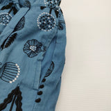 marble sud 花刺繍 フラワー ギャザー スカート ブルー ブラック レディース マーブルシュッド【中古】5-1103M♪