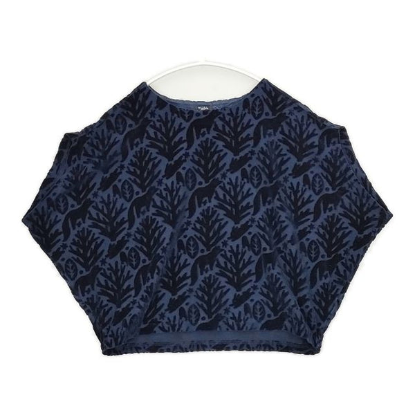 marble sud キツネ 森 トロイメライ ベロアジャガードプルオーバー カットソー ネイビー レディース マーブルシュッド【中古】5-1020T∞