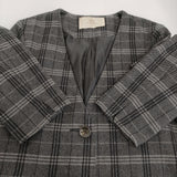 Ciaopanic CP15P0085040100 チェック ノーカラー コート グレー ブラック レディース チャオパニック【中古】5-1018T♪