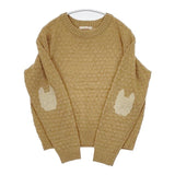 didizizi 犬のエルボーパッチ ウールナイロン セーター ニット ベージュ系 レディース ディディジジ【中古】5-1020T∞