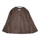 URBAN RESEARCH DOORS ダークギンガムチェックフレアブラウス 定価8250円 21AW ブラウン ブラック レディース アーバンリサーチドアーズ【中古】5-1103M♪